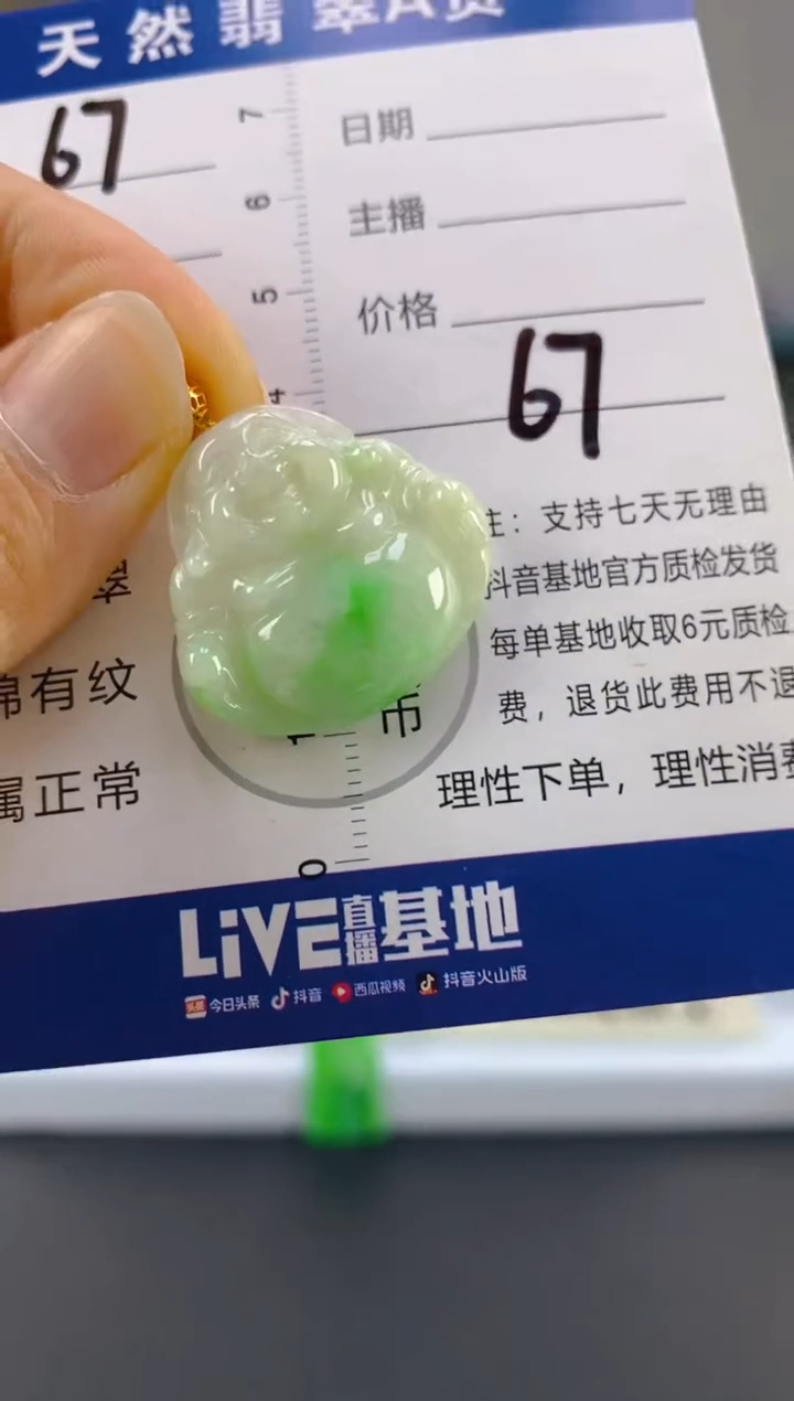 【闪购商品】翡翠颈饰18K金镶嵌天然A货翡翠