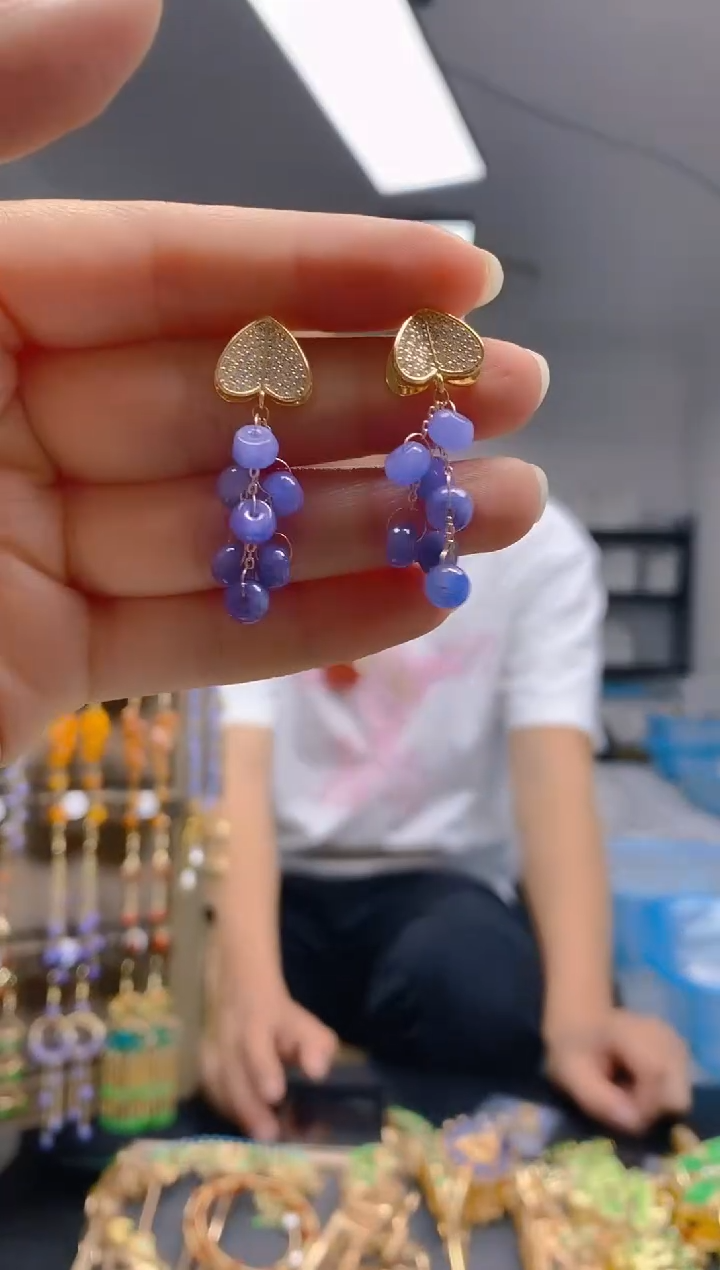【闪购商品】翡翠耳饰合金0350翡翠耳钉