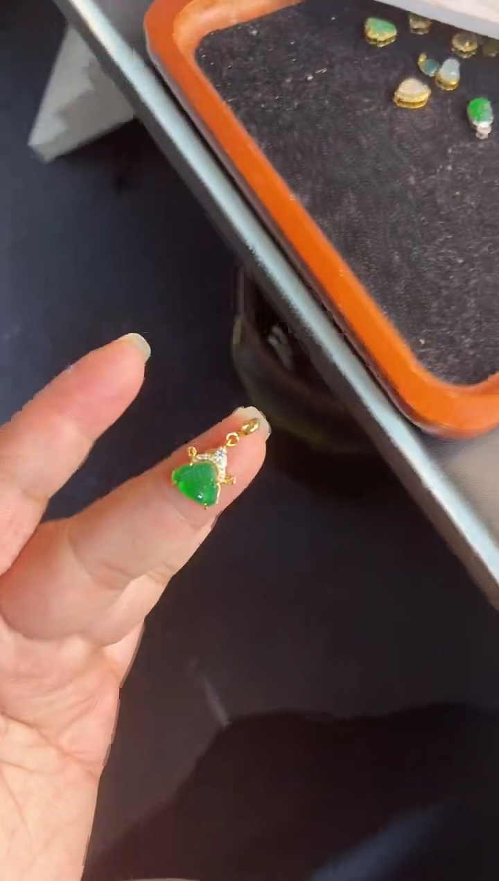 吊坠(不含链)银S925镶嵌翡翠1