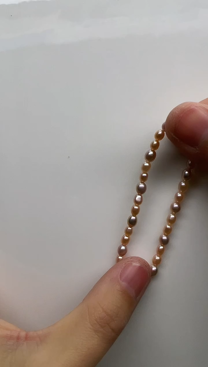 银S925镶嵌手链淡水珍珠糖果馒头珠4mm