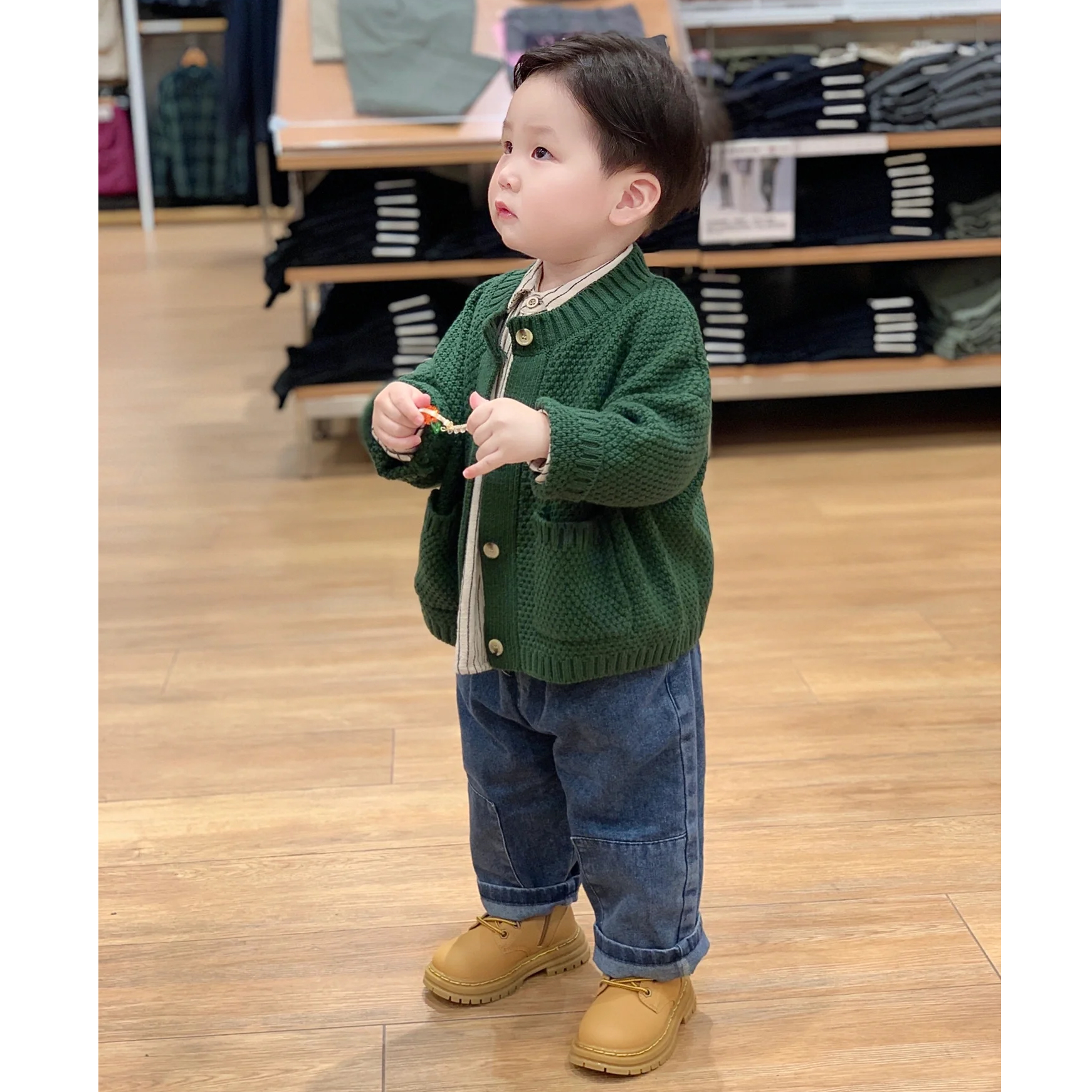 《清仓》韩范童装男童开衫毛衣春秋款儿童时髦酷帅气长袖针织外套潮