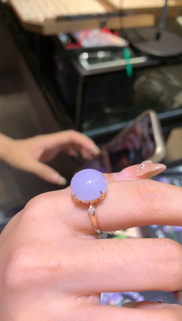 【闪购商品】翡翠吊坠(不含链)18K金镶嵌戒指