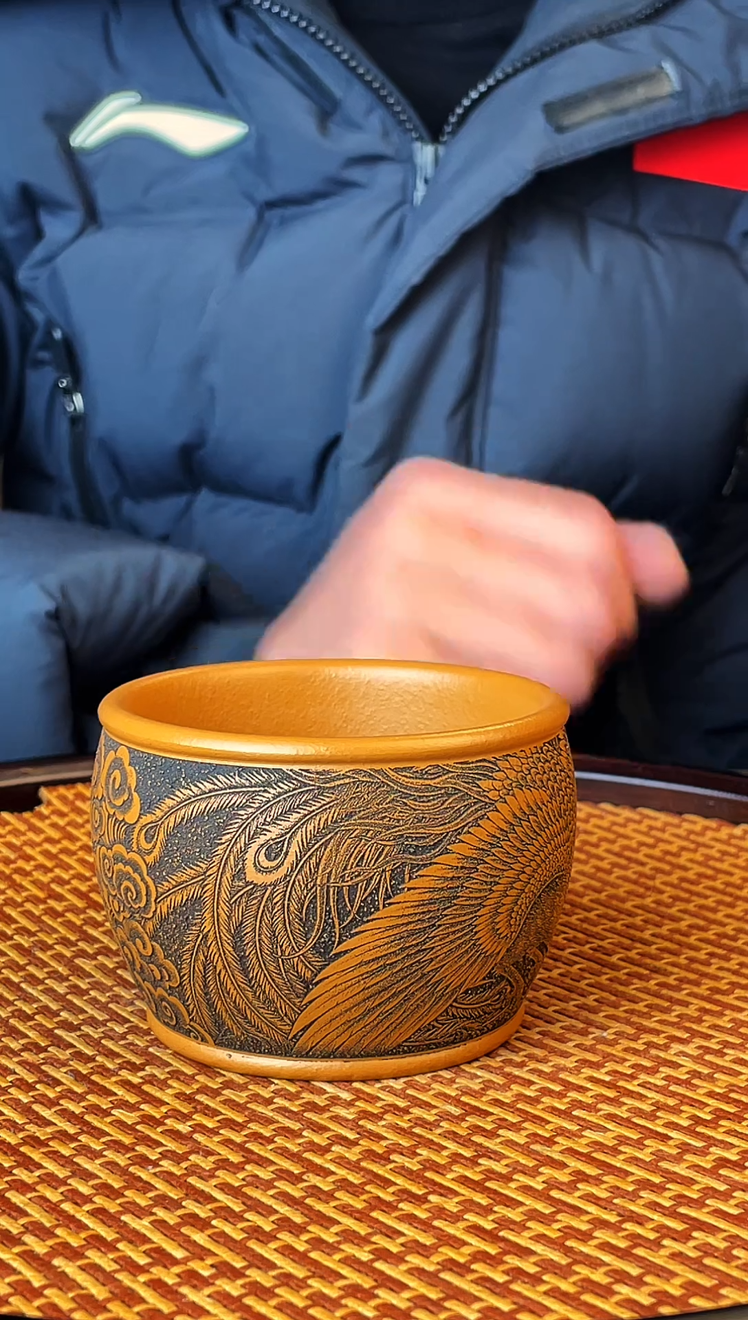 龙凤呈祥 黄金朱泥主人杯