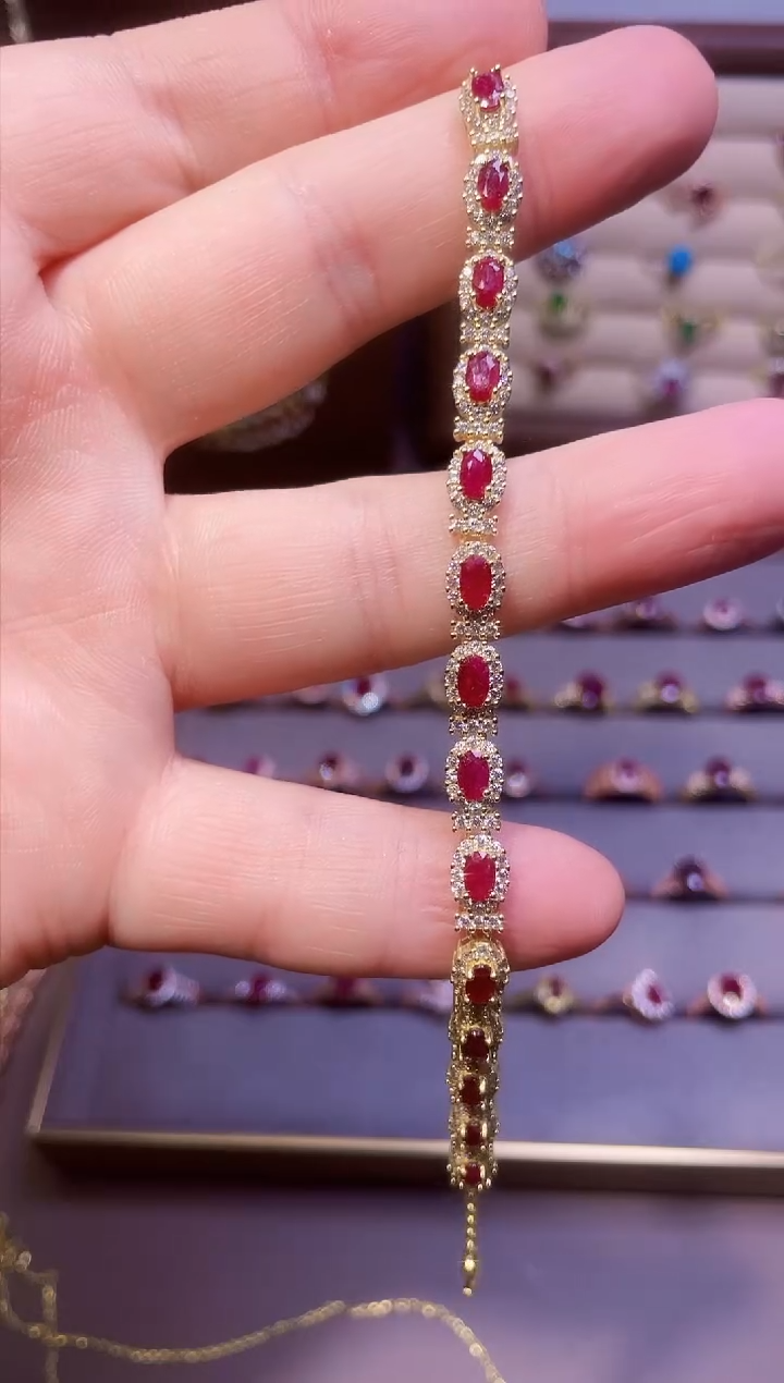 【闪购商品】红宝石手链银S925镶嵌一条