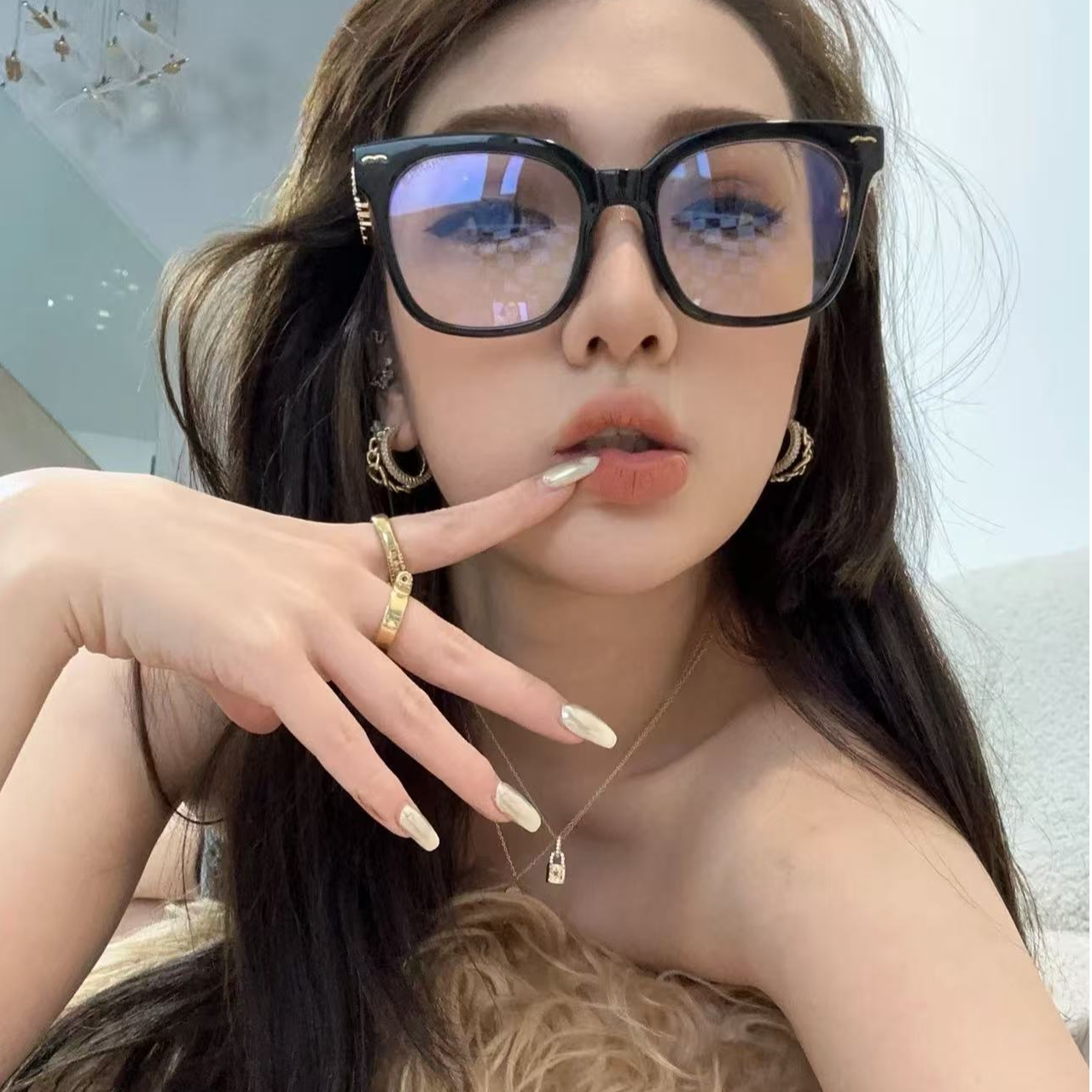 2024新款眼镜架子日系简约时尚百搭好看男女通带素颜镜可以配镜