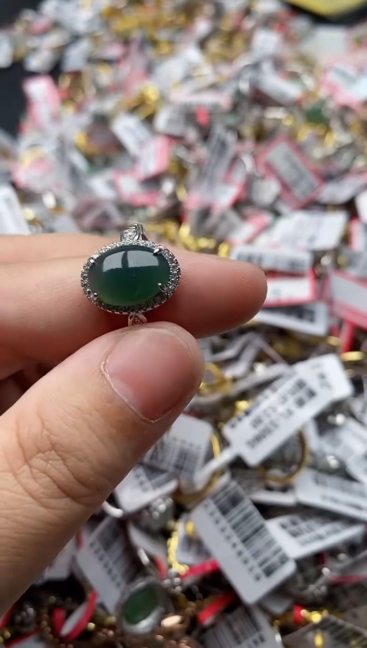 【闪购商品】翡翠戒指银S925镶嵌44444---8