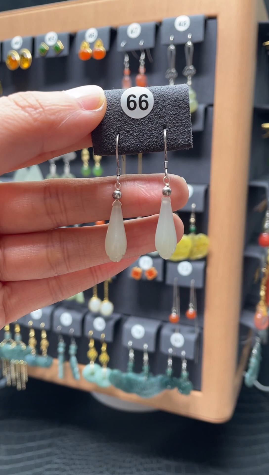 【闪购商品】和田玉耳饰银S925镶嵌0066