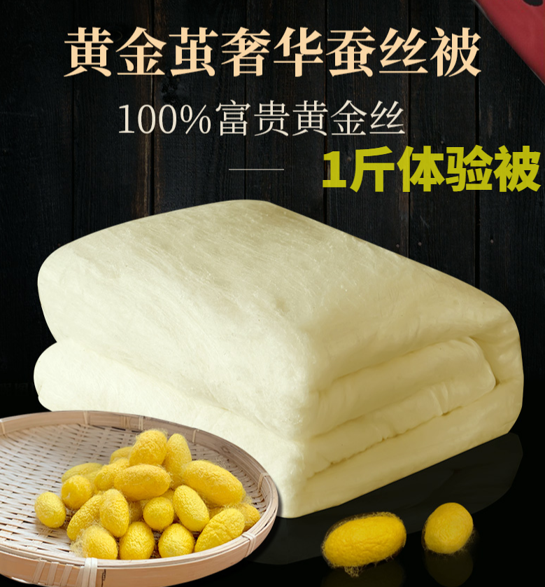 直播现做体验被1斤桐乡蚕丝被古法手工黄金桑蚕丝被夏凉被空调被