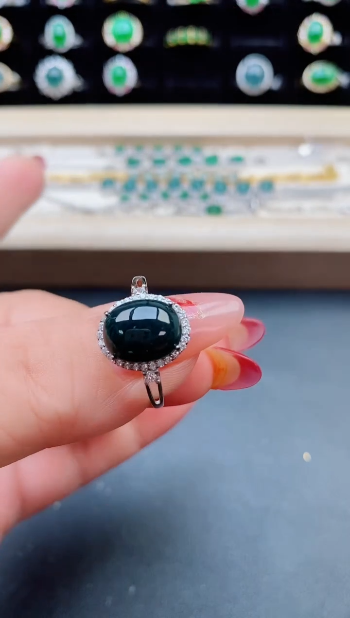 【闪购商品】翡翠戒指银S925镶嵌5085850