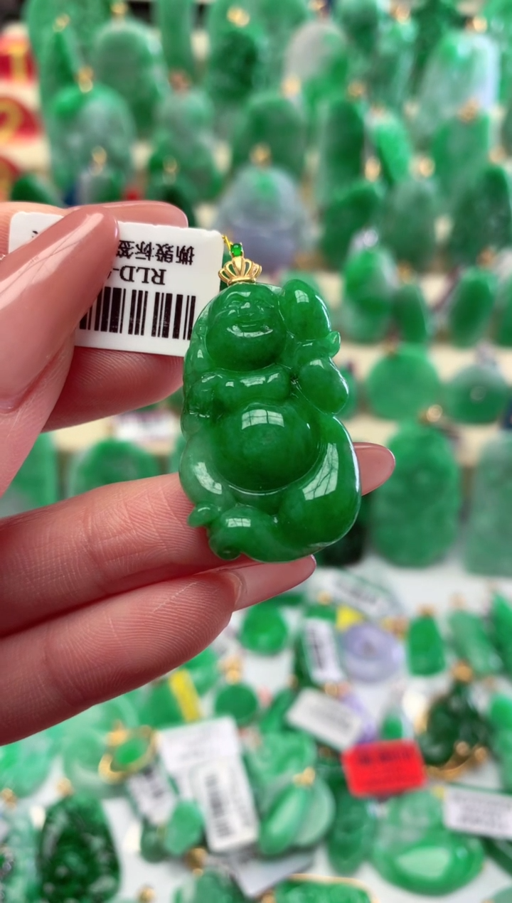 【闪购商品】翡翠颈饰18K金镶嵌挂件