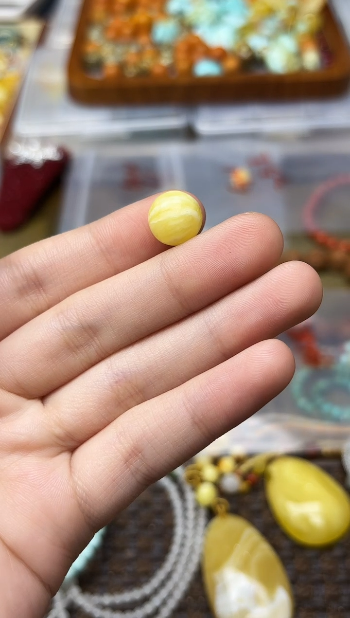 裸石蜜蜡未镶嵌蜜蜡单珠配饰GW