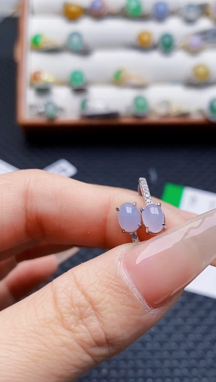 银S925镶嵌戒指翡翠2300