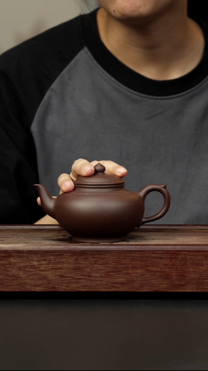 紫砂茶壶老紫泥 笑樱