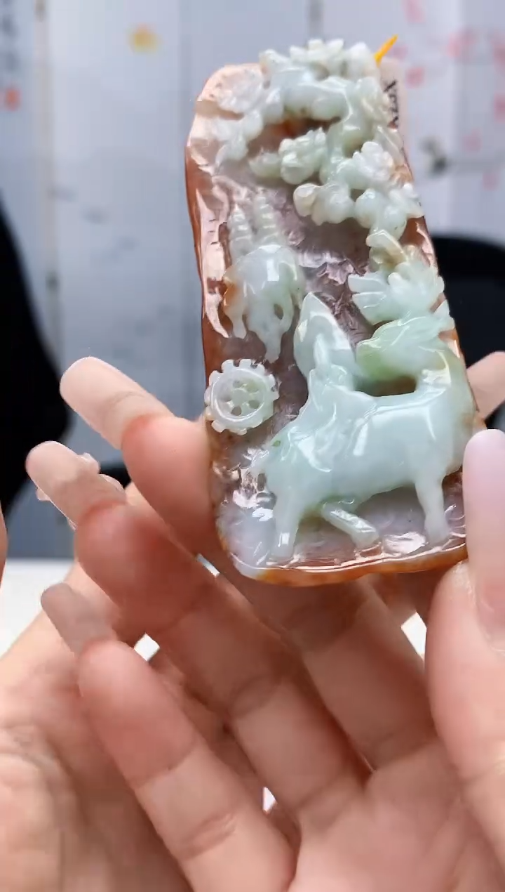 【闪购商品】定制翡翠未镶嵌4812lr-毛货挂件220