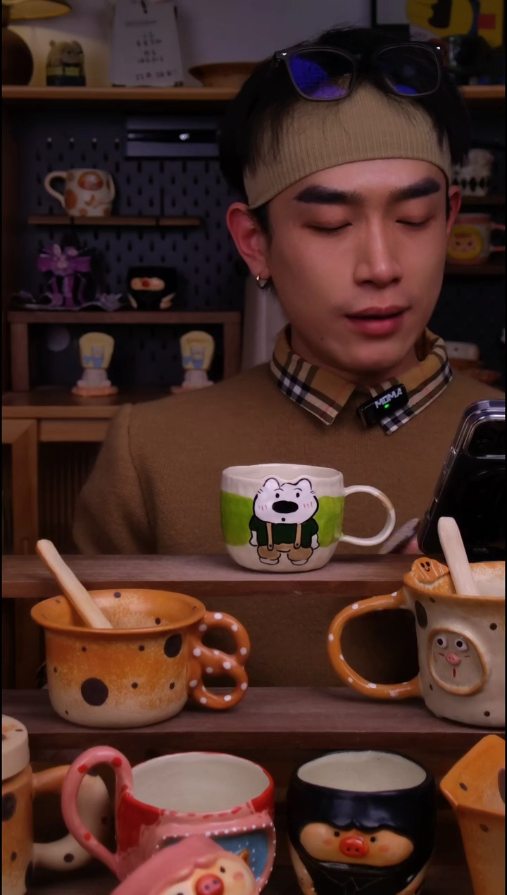 杯子陶景德镇可爱设计师款陶瓷