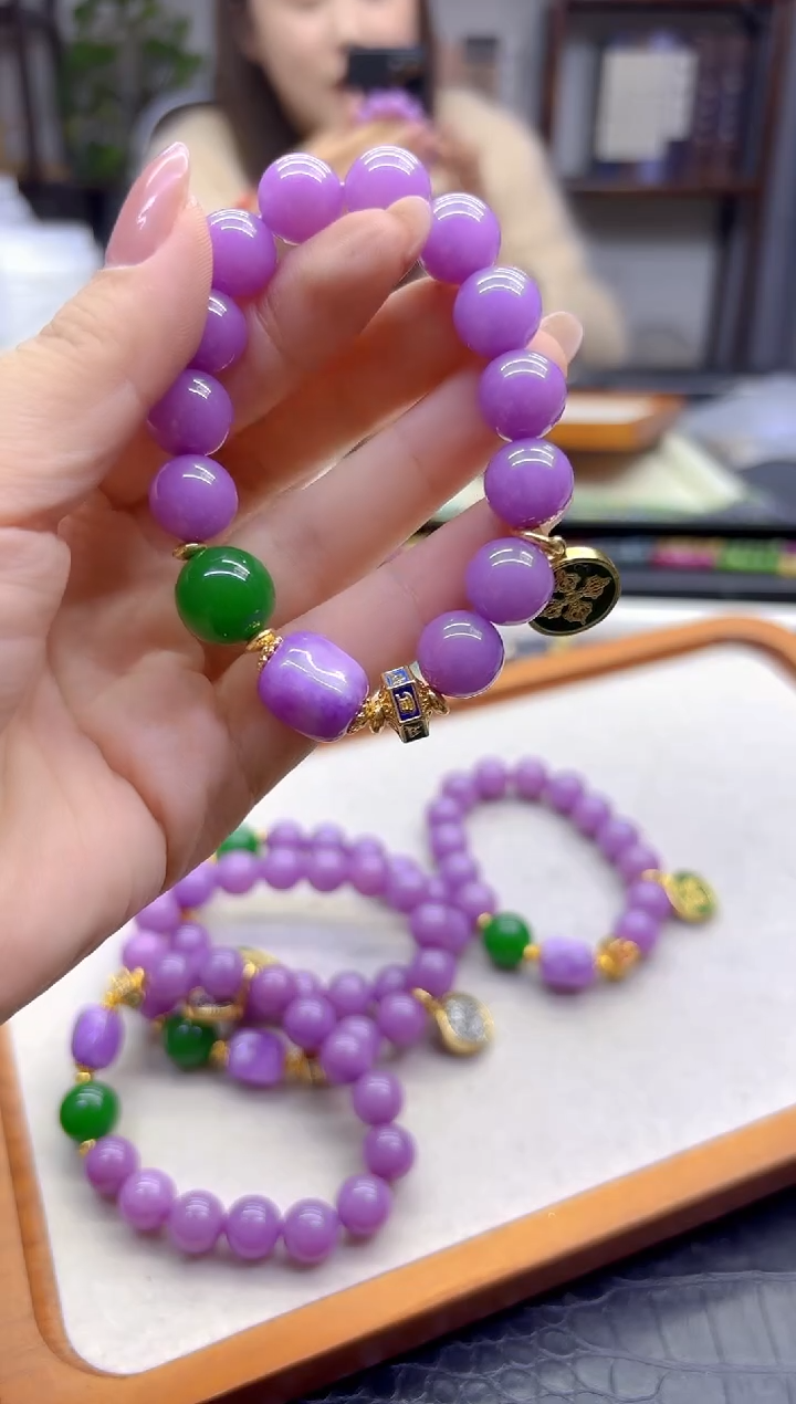 14K金镶嵌手链翡翠DIY款S1010