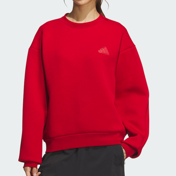 【创意谷AD专享】阿迪达斯女蛇年新年款双面针织休闲宽松卫衣JZ1640