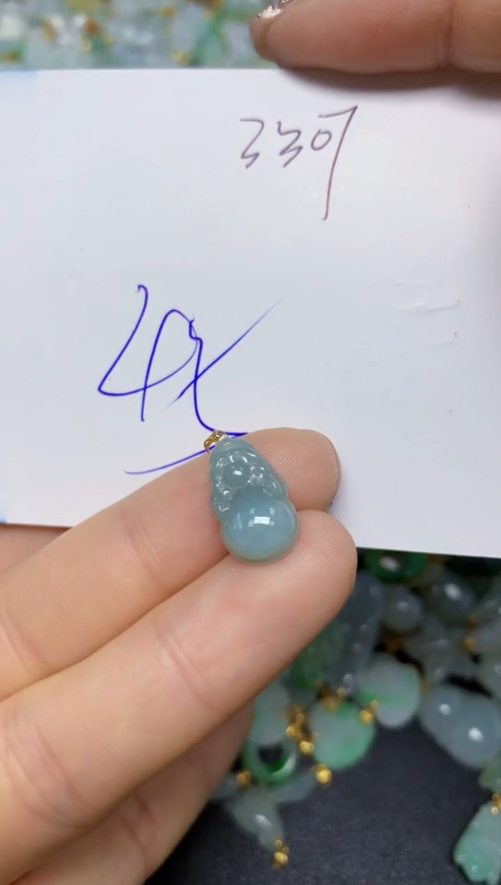 【闪购商品】翡翠挂件18K金镶嵌 天然翡翠A货