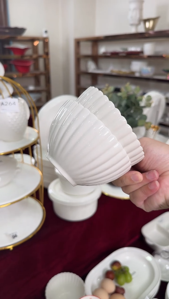 摆件陶微瑕 2个4.5英寸花瓣碗