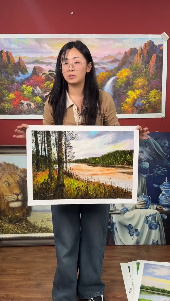 油画【82号】约53*35cm丨朝鲜原创纯手绘孤品油画丨顺丰包邮