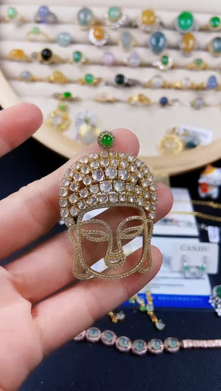 翡翠银S925镶嵌颈饰548989