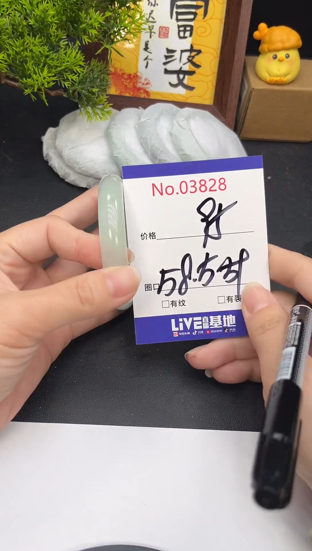 未镶嵌手镯翡翠3828