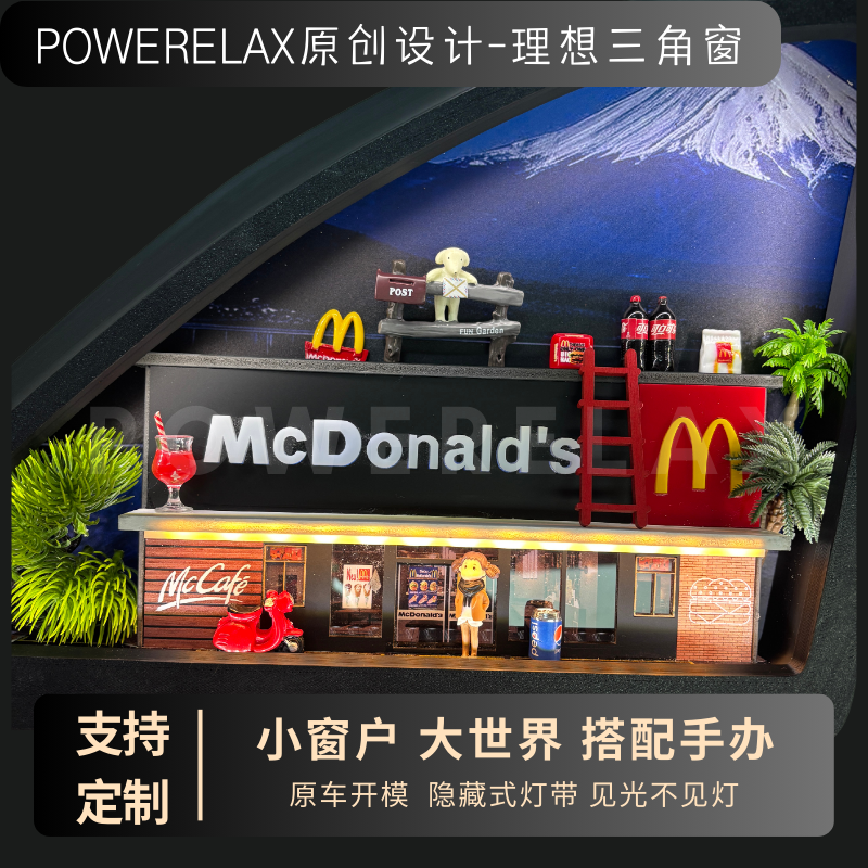 3号大型汽车DIY三角窗（适用腾势尚酷发光手办三角窗定制）