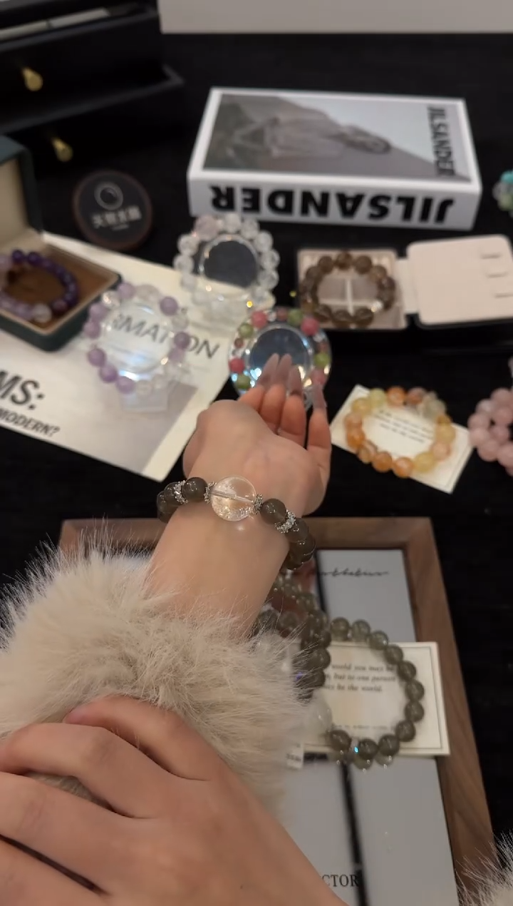 合金手链水晶绿草莓x3595