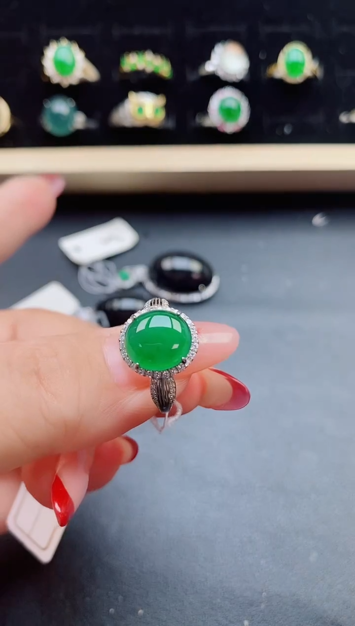 【闪购商品】翡翠戒指银S925镶嵌321321