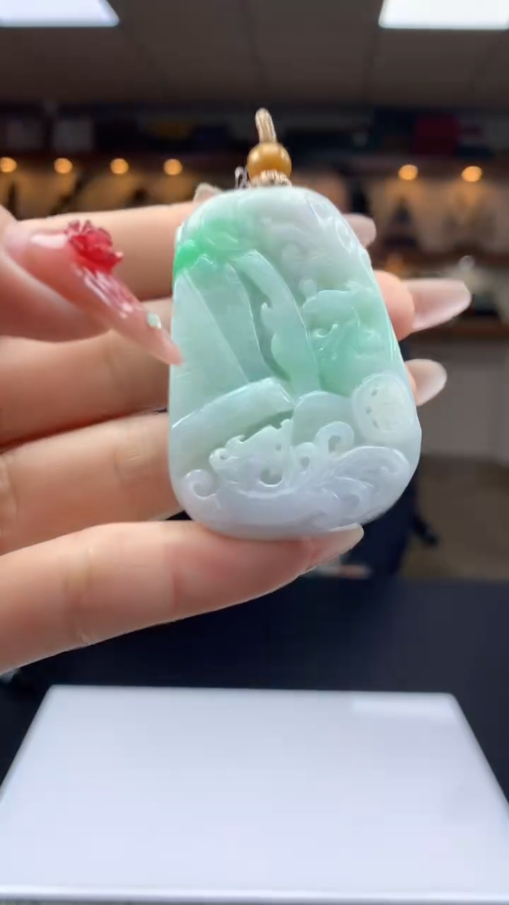 【闪购商品】定制翡翠未镶嵌1087ry-毛货挂件30