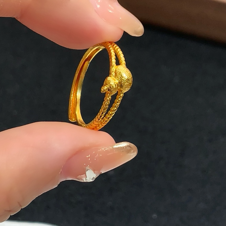 【香港正品】新中式拉丝小葫芦开口戒指（1310）