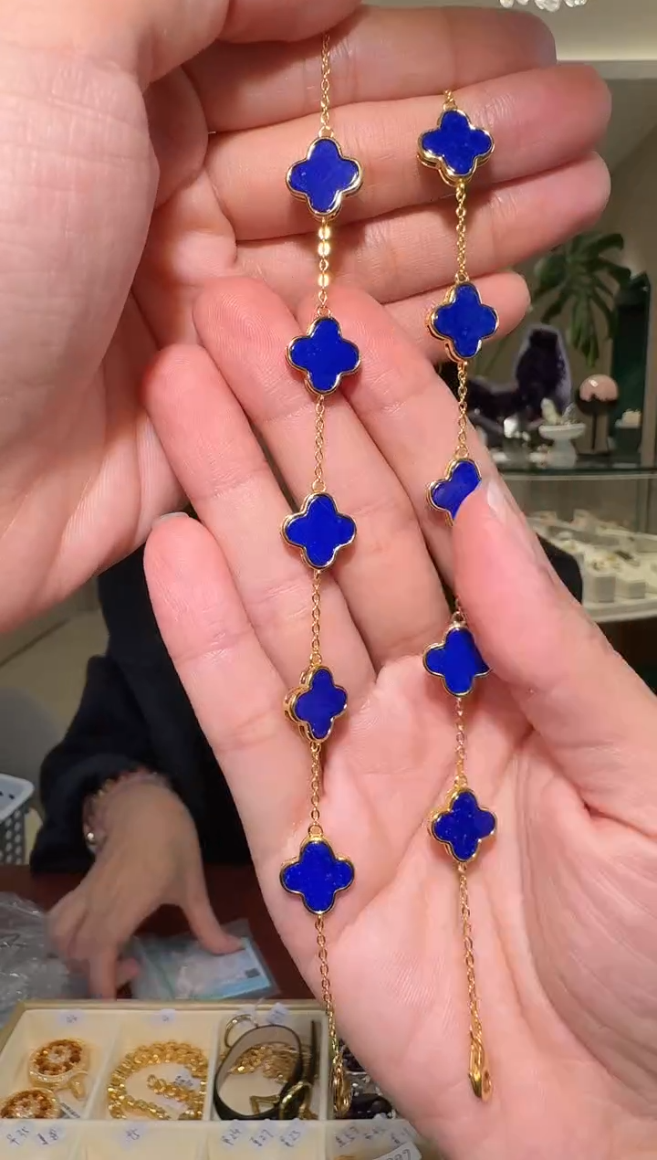 银S925镶嵌青金石手链100多样性发货一件