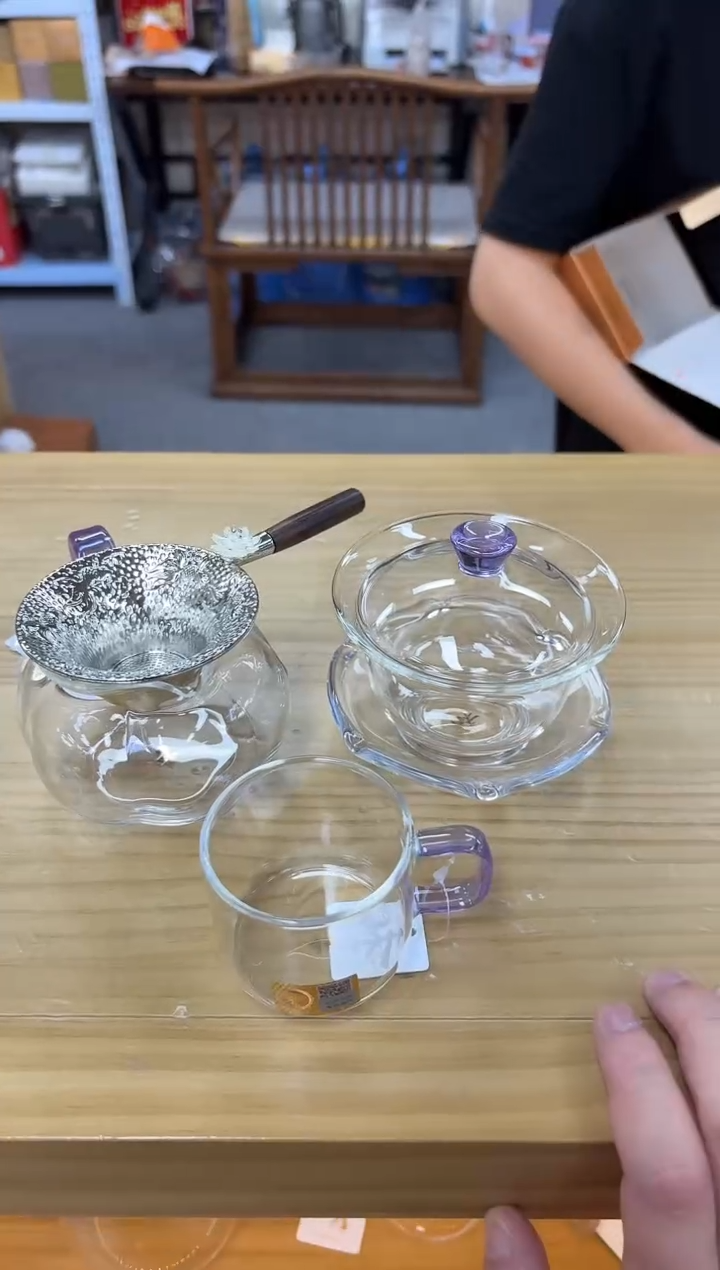 禾器禅语浅紫色+纳福浅紫+清禾浅紫一个+定制款-合金莲花茶漏