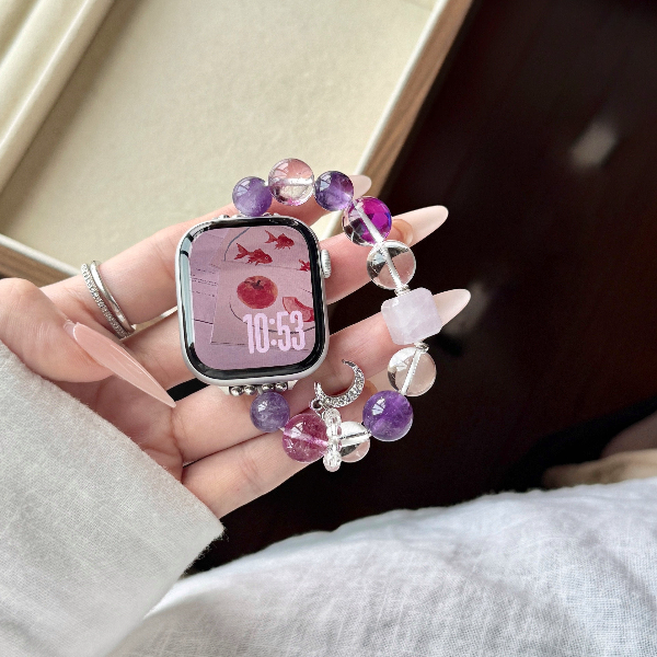 水晶单排弹力表带 适用iwatchS10苹果手表AppleWatchS98765E