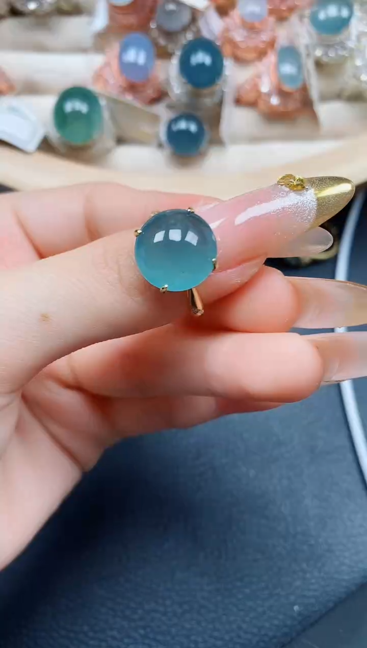 【闪购商品】翡翠戒指银S925镶嵌翡翠