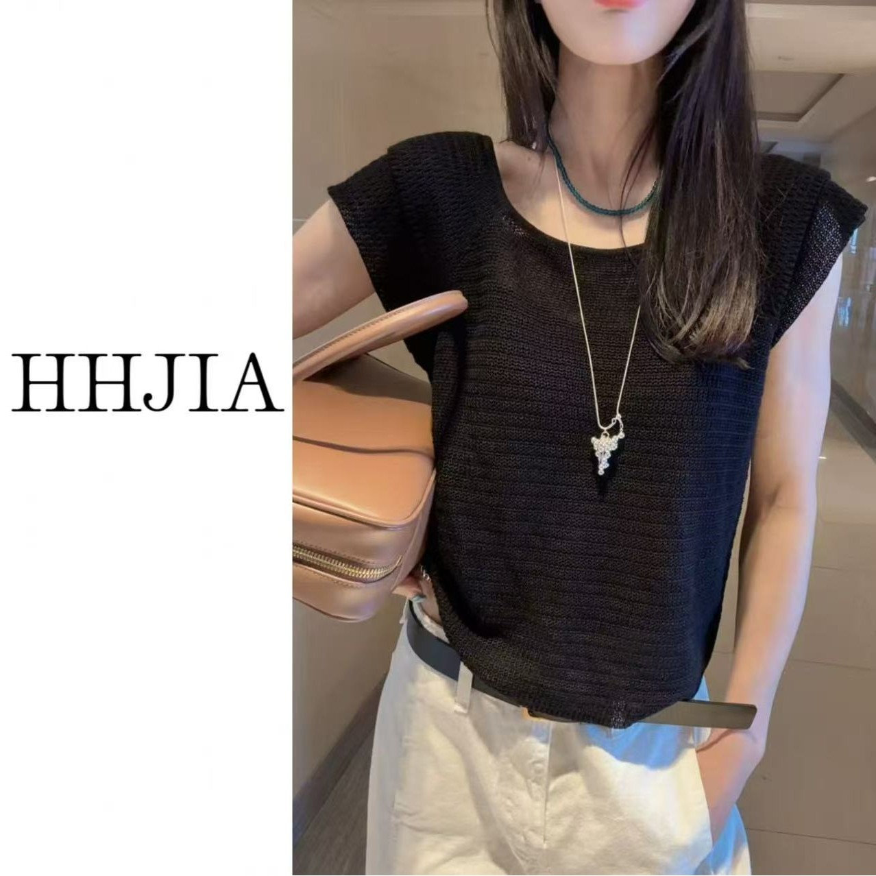 【慧慧家】韩国.2025定制款  韩系时尚小飞袖软料针织上衣