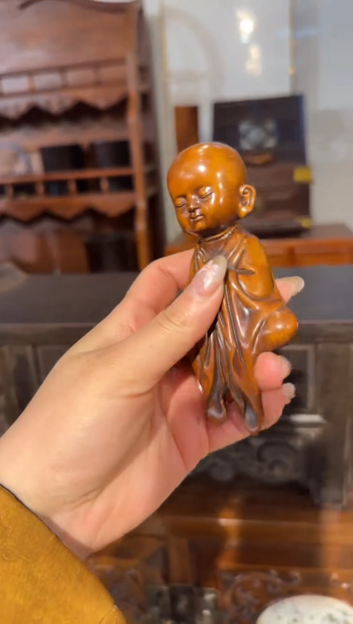 【闪购商品】木木艺黄杨木沙弥摆件168.888