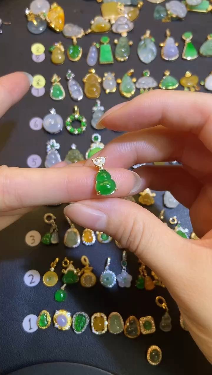 吊坠(不含链)银S925镶嵌翡翠1