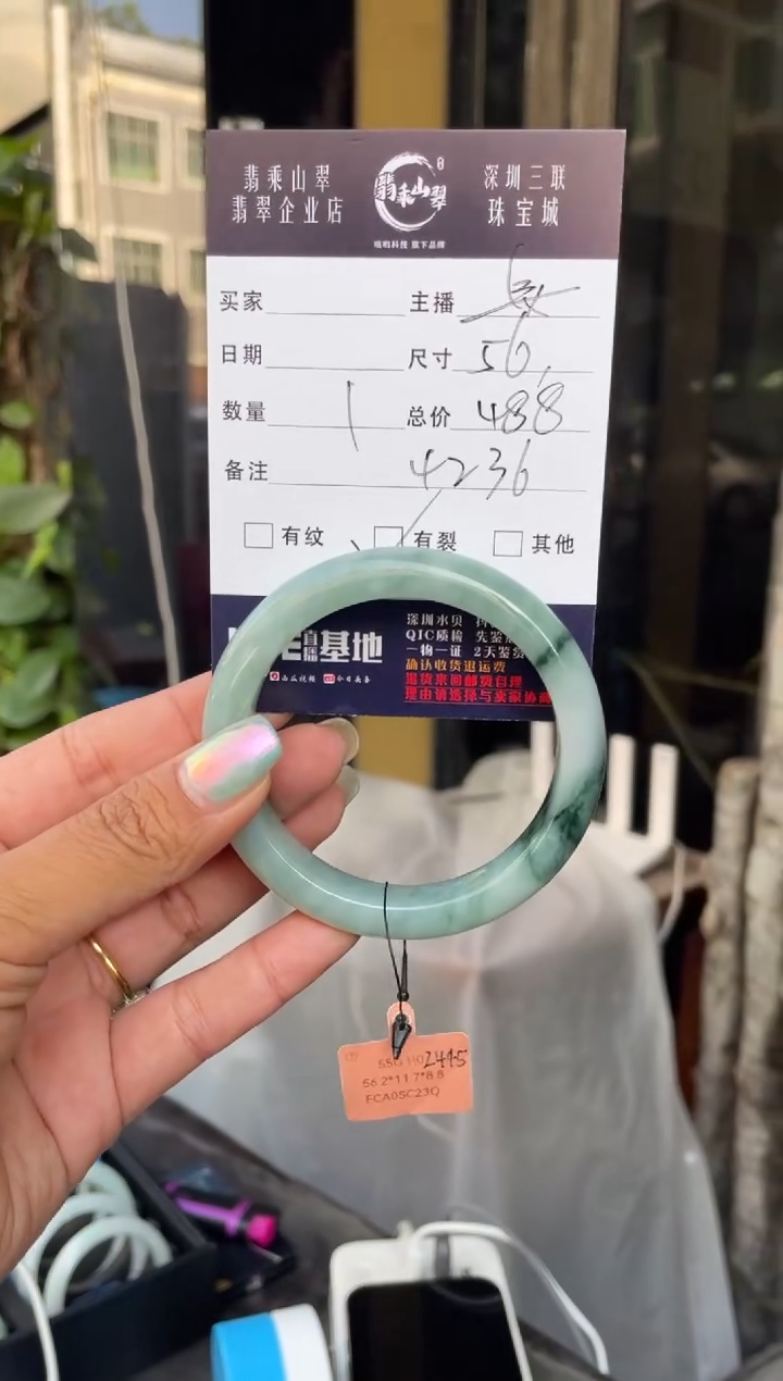 未镶嵌手镯翡翠C 56正圈 4236