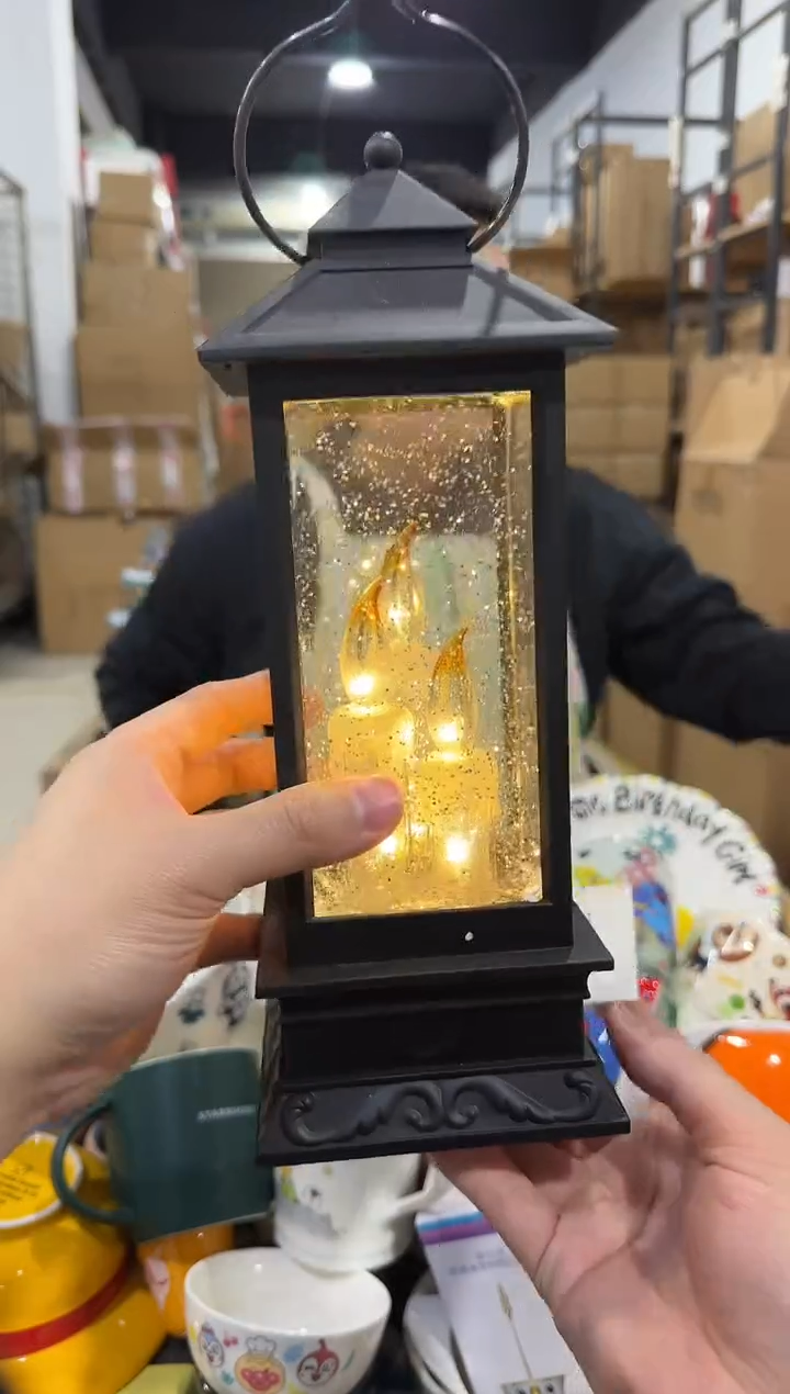 瓷片蜡烛提灯摆件 礼盒压损
