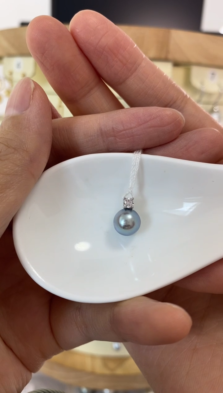 海水珍珠银S925镶嵌吊坠(赠链)真多麻