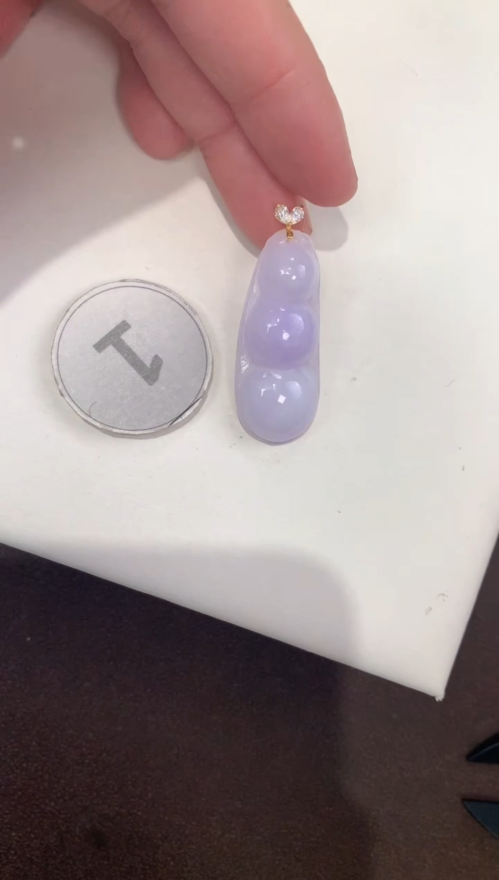 颈饰18K金镶嵌翡翠天然缅甸A货翡翠