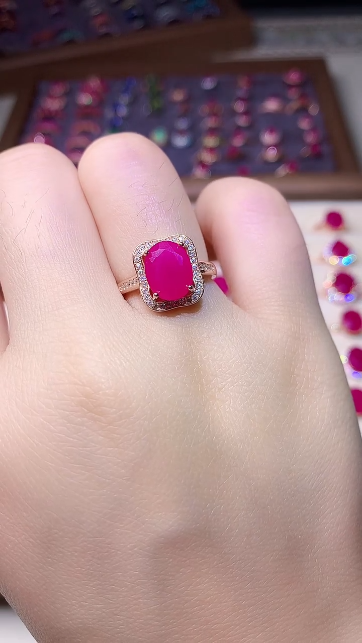 【闪购商品】红宝石戒指银S925镶嵌000