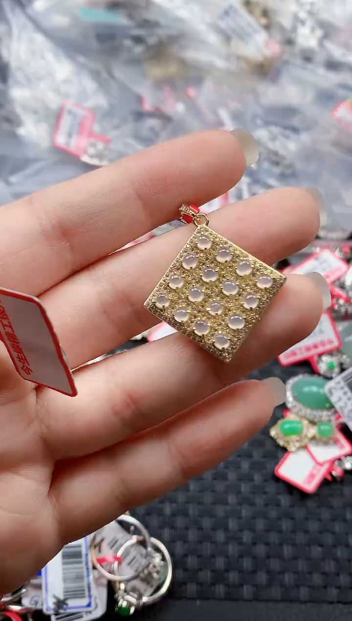 银S925镶嵌戒指翡翠天然A货缅甸翡翠