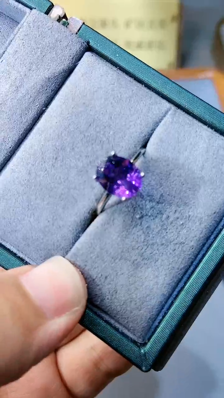 【闪购商品】紫晶戒指银S925镶嵌22222