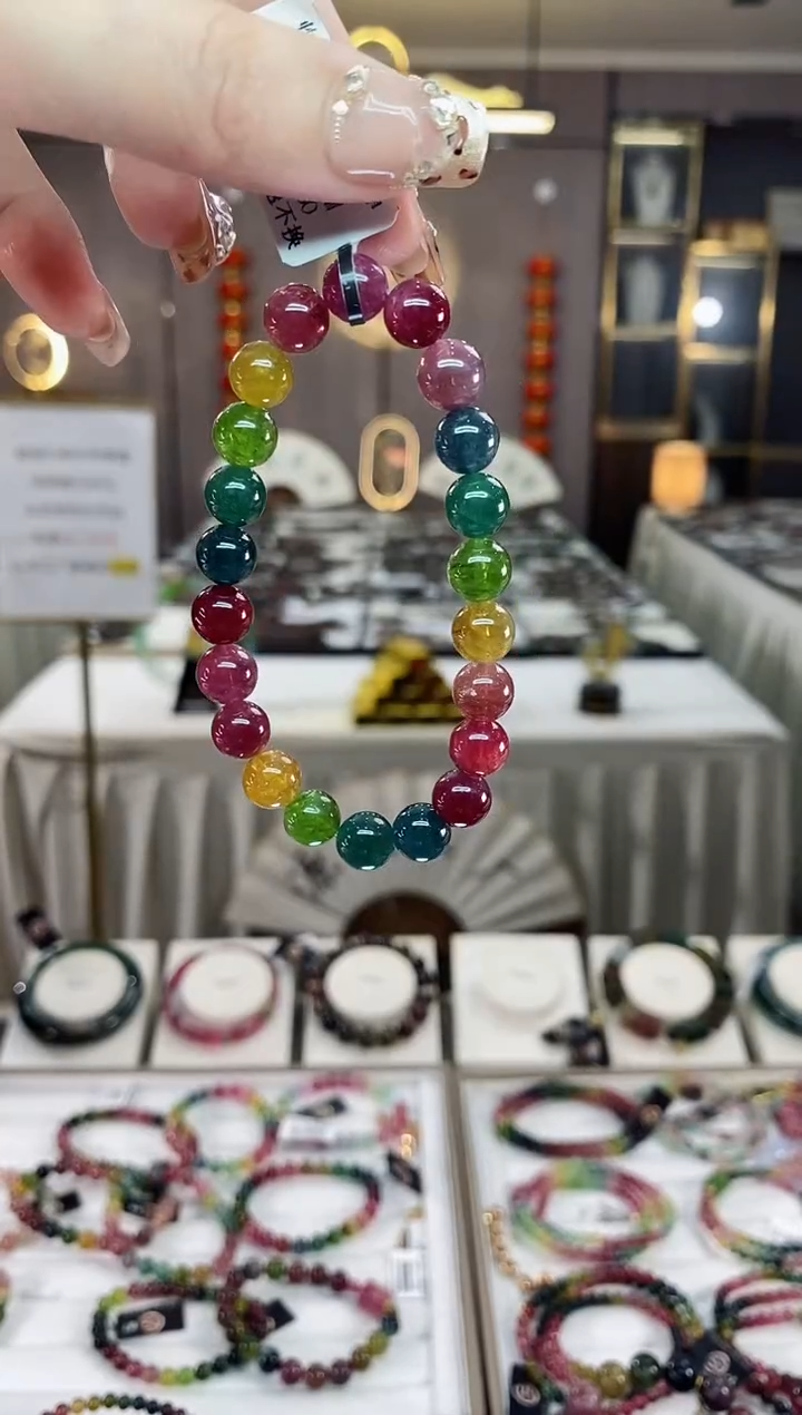 【闪购商品】碧玺单圈手串8mm+未镶嵌一物一证dan