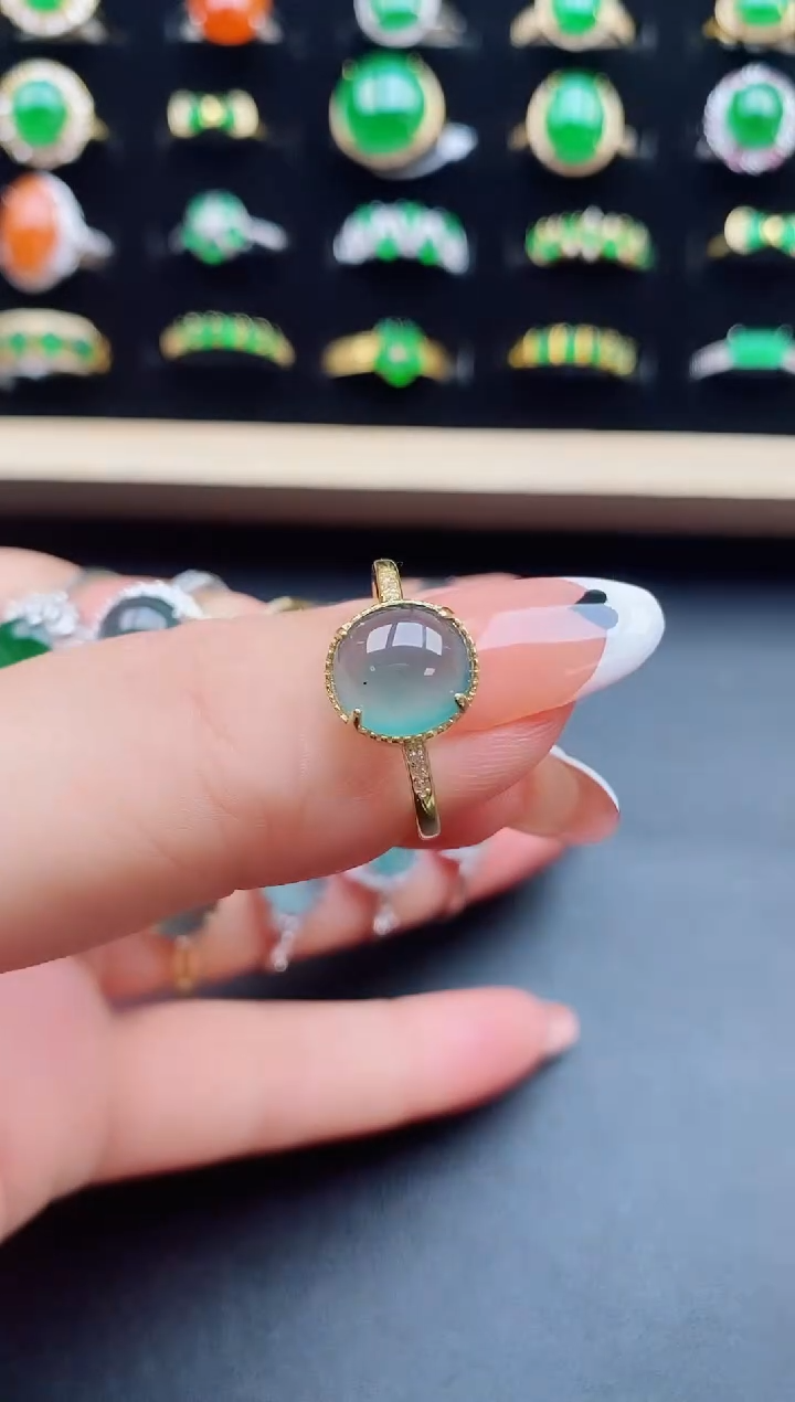 【闪购商品】翡翠戒指银S925镶嵌32132