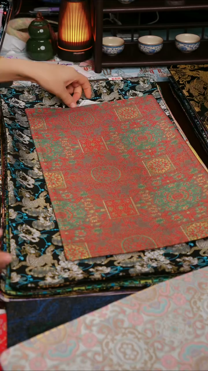 【福利八达运红双面】中国风干泡织锦茶席26*50