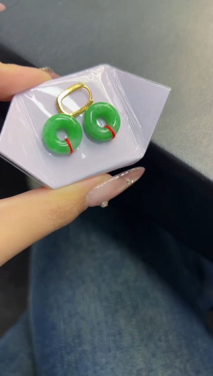 【闪购商品】翡翠耳饰银S925镶嵌Y缅料A货/支持复检/一件