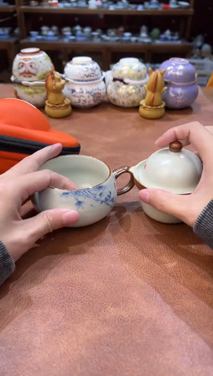 真的很便宜会开片的旅行茶具